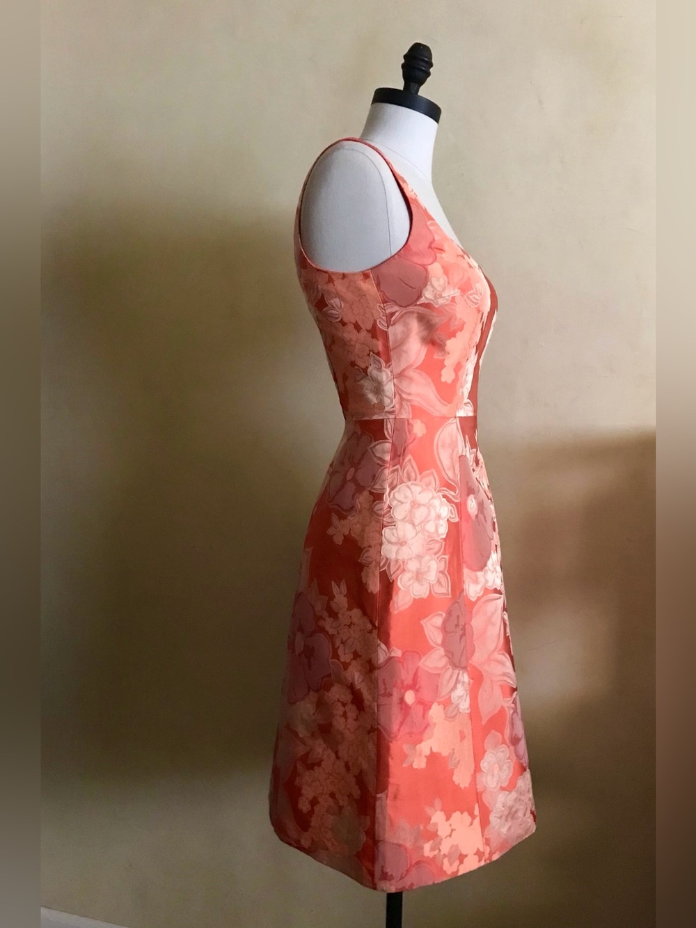 David Meister Coral Floral Brocade Midi Dress - Picture 3 of 11